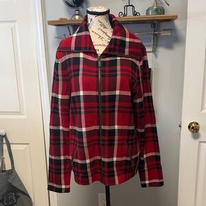 Ralph Lauren Red and Black Plaid Zip-Up Jacket